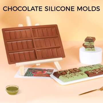 Fimary Chocolate Molds - Non-Stick Chocolate Bar Mold, Break Apart Chocolate Mold Food Grade Deep Chocolate Bar Mold For Tabs Chocolate Milk Chocolate Bar Chocolate Snacks