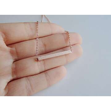 Minimalist Bar Necklace, Rose Gold Necklace, Bar Necklaces Women, Rose Gold Jewelry Women