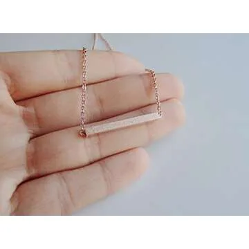 Minimalist Bar Necklace, Rose Gold Necklace, Bar Necklaces Women, Rose Gold Jewelry Women