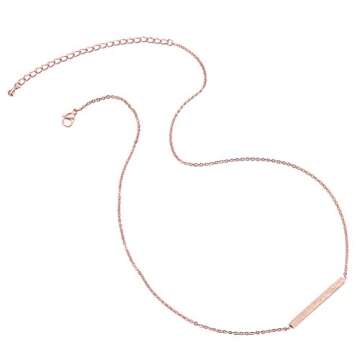Minimalist Bar Necklace, Rose Gold Necklace, Bar Necklaces Women, Rose Gold Jewelry Women