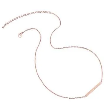 Minimalist Bar Necklace, Rose Gold Necklace, Bar Necklaces Women, Rose Gold Jewelry Women