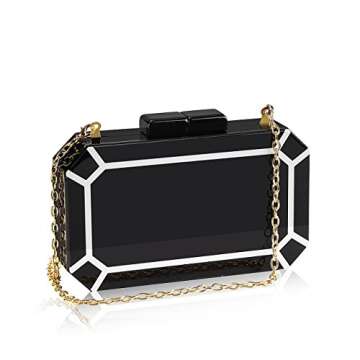 BRANDWINLITE Women's Evening Handbag box clutch Acrylic Clutch Shoulder Bag Clutch purese for Party Evening Bag