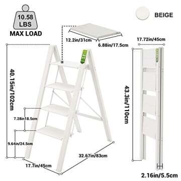 Lightweight Folding Step Ladder for Home and Office