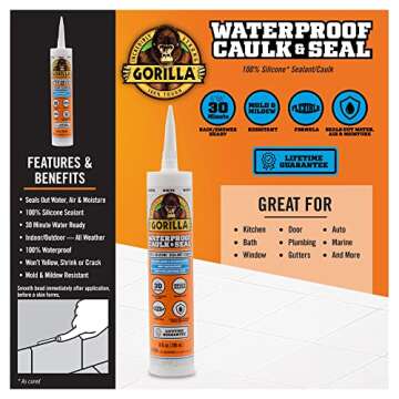 Gorilla Waterproof Caulk & Seal 10oz Silicone Sealant