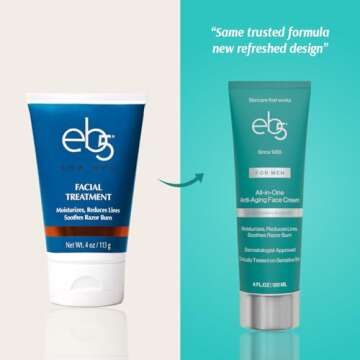 eb5 Men’s All-in-one Anti-Aging Face Cream | Formulated with Retinol, Vitamins E, B5, and A to Moisturize, Reduce Lines and Soothe Razor Burn - 4 Fl Oz