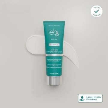 eb5 Men’s All-in-one Anti-Aging Face Cream | Formulated with Retinol, Vitamins E, B5, and A to Moisturize, Reduce Lines and Soothe Razor Burn - 4 Fl Oz