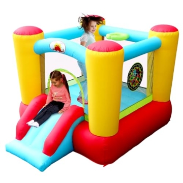 WELLFUNTIME Inflatable Bounce House Slide: Fun & Safe Kids Play Castle with Blower