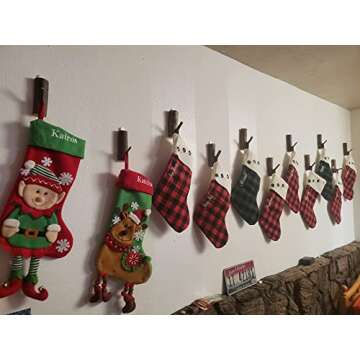 YANGQIHOME Pack of 4 Vintage Real Wood Tree Branch Wall Hook,Rustic Decorative Wood Adhesive Hooks. Key Holder, Coat Hook,Strong Suction Hooks.(Width 2cm-3cm)