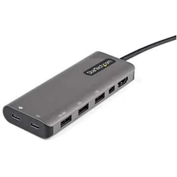 StarTech.com USB C Multiport Adapter - USB-C to HDMI or Mini DisplayPort 4K 60Hz, 100W Power Delivery Pass-Through, 4-Port 10Gbps USB Hub - USB Type-C Mini Dock - w/ 12" Attached Cable (DKT31CMDPHPD)