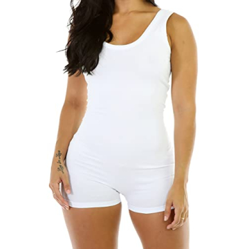 Alaroo Women Casual Scoop Neck White Short Bodysuit - Versatile Summer Style