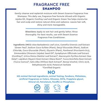 Nourishing Organic Fragrance Free Shampoo - Desert Essence