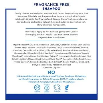 Nourishing Organic Fragrance Free Shampoo - Desert Essence