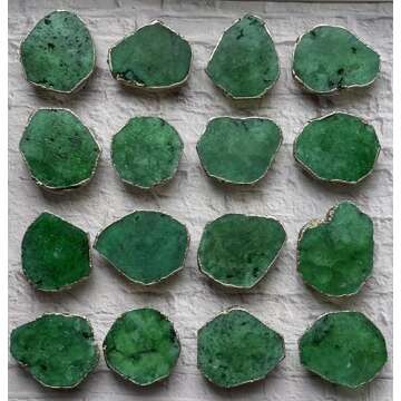 Grips by CRYSTALFY Green Clear Quartz Druzy Crystal Phone Grip Holder & Expanding Kickstand - Natural Gemstone Swappable Top Accessory for iPhone, iPad, Kindle & Mobile Devices