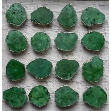 Grips by CRYSTALFY Green Clear Quartz Druzy Crystal Phone Grip Holder & Expanding Kickstand - Natural Gemstone Swappable Top Accessory for iPhone, iPad, Kindle & Mobile Devices