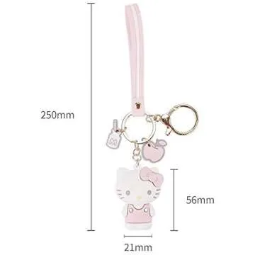 PaPiJoJo Cute Keychain Kawaii Anime Keychains Accessories Keyring Key Purse Car Backpack Charms (Pink,1Pcs)