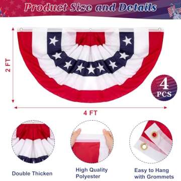 Patriotic 2 × 4 FT 4th of July Decorations Set - USA Bunting flags