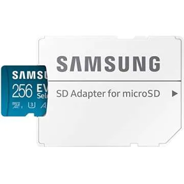 SAMSUNG EVO Select Micro SD-Memory-Card + Adapter, 256GB microSDXC 130MB/s Full HD & 4K UHD, UHS-I, U3, A2, V30, Expanded Storage for Android Smartphones, Tablets, Nintendo-Switch (MB-ME256KA/AM)