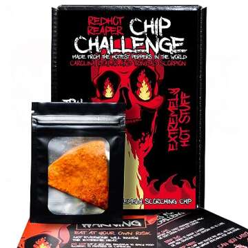 Red Hot Reaper – (2 pack) Chip Challenge Hottest Chip – Carolina Reaper Spicy Challenge - Stupid...