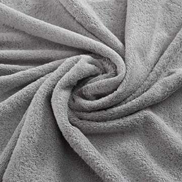 Qute Home 4-Piece Bath Towels Set, 100% Turkish Cotton Premium Quality Towels for Bathroom, Quick Dry Soft and Absorbent Turkish Towel, Set Includes 4 Bath Towels (Grey)