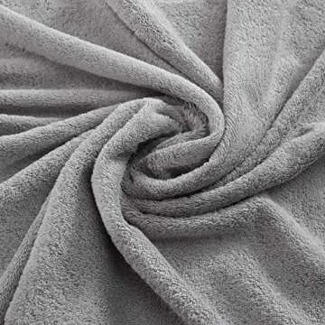 Qute Home 4-Piece Bath Towels Set, 100% Turkish Cotton Premium Quality Towels for Bathroom, Quick Dry Soft and Absorbent Turkish Towel, Set Includes 4 Bath Towels (Grey)