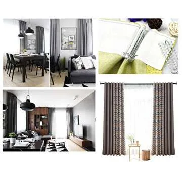 baotongle 50 pcs Stainless Steel Curtain Pleater Tape Hooks Stainless Curtain Pleat Hook, 4 Prongs Pinch Pleat Hook ClipTraverse Pleater ¡­