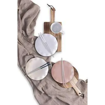 SILVER SPOONS Elegant Plastic Plates for Party with Scalloped Rim (10 PC), Disposable Heavy-Duty Des...