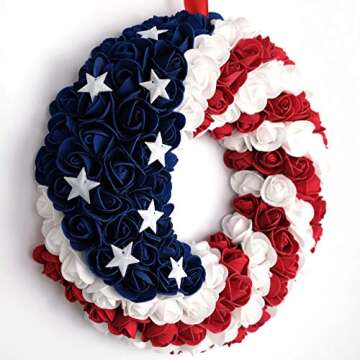 Idyllic July 4th Patriotic Wreath - Perfect Home Decor
