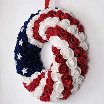 Idyllic July 4th Patriotic Wreath - Perfect Home Decor