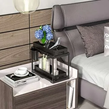 CSH Under Sink Organizers and Storage, 2 Tier Multi-purpose Bathroom Organizer, Pull Out Cabinet Basket Organizer, Sliding Under Sink Storage for Bathroom, Kitchen Sink Organizer.