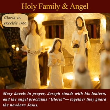 15-Piece Nativity Set with LED Star for Christmas Decor