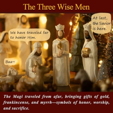 15-Piece Nativity Set with LED Star for Christmas Decor