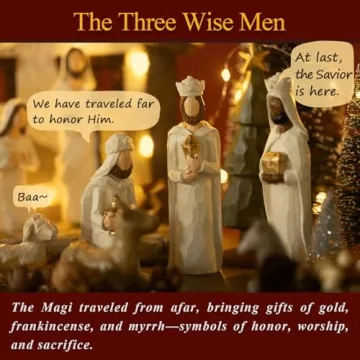 15-Piece Nativity Set with LED Star for Christmas Decor