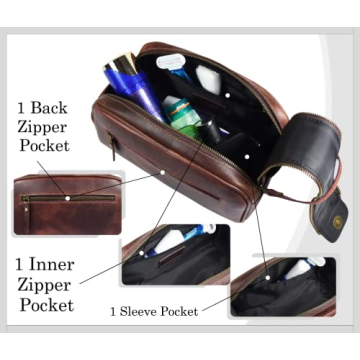 Premium Leather Toiletry Travel Pouch for Stylish Travel
