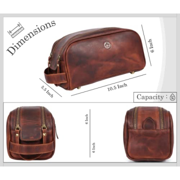 Premium Leather Toiletry Travel Pouch for Stylish Travel