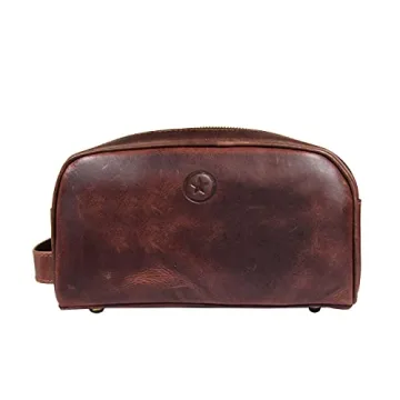 Premium Leather Toiletry Travel Pouch for Stylish Travel