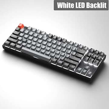 Keychron K8 Tenkeyless Mechanical Keyboard Wireless/Wired, Hot-Swappable Multitasking Bluetooth Computer Keyboard with White Backlit, N-Key Rollover, Gateron G Pro Brown Switch 87 Keys for Mac Windows