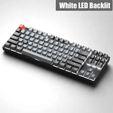 Keychron K8 Tenkeyless Mechanical Keyboard Wireless/Wired, Hot-Swappable Multitasking Bluetooth Computer Keyboard with White Backlit, N-Key Rollover, Gateron G Pro Brown Switch 87 Keys for Mac Windows