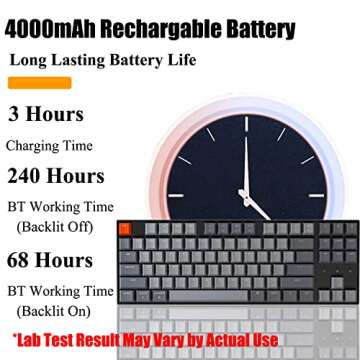 Keychron K8 Tenkeyless Mechanical Keyboard Wireless/Wired, Hot-Swappable Multitasking Bluetooth Computer Keyboard with White Backlit, N-Key Rollover, Gateron G Pro Brown Switch 87 Keys for Mac Windows