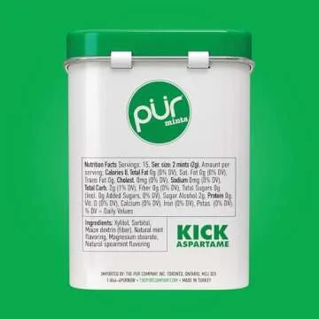 PUR Mints | Aspartame Free Mints | Made with Xylitol | Sugar Free, Vegan, Gluten Free & Keto Friendly | Natural Spearmint Flavored Mints, 30 Pieces (Pack of 2)