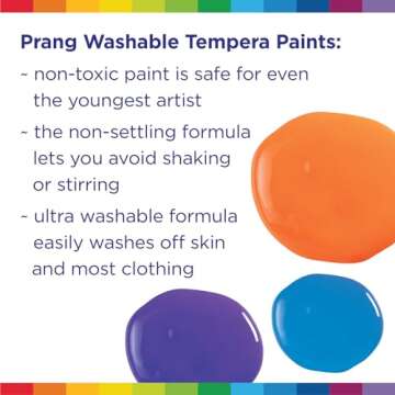 Prang Washable Tempera Paint, Assorted Colors, 16 Oz., 12 Count