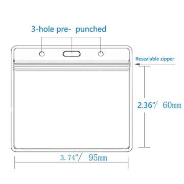 Durable Extra Thick Horizontal Waterproof ID Card Badge Holder (6-Pack)