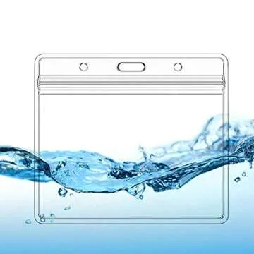 Horizontal Waterproof Name Tag Badge Holders - 6 Packs