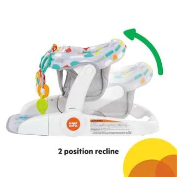 Bright Starts Learn-to-Sit Baby Floor Seat, 2-Positions Grow with Infant, Portable Baby Chair, Includes Sensory Toys, Unisex, 4-12 Months, Playful Paradise