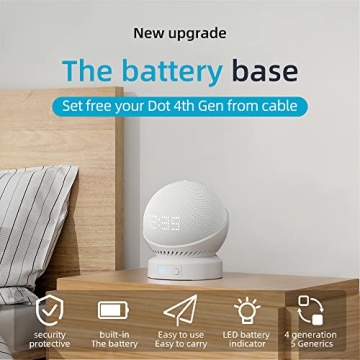 Portable Battery Base for Echo Dot 5th Gen HomePod Mini