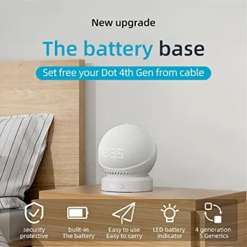 Portable Battery Base for Echo Dot 5th Gen HomePod Mini