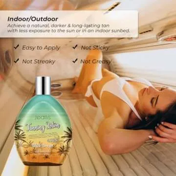 Jeallis Dark Tanning Lotion with Tattoo Protection and Bronzers