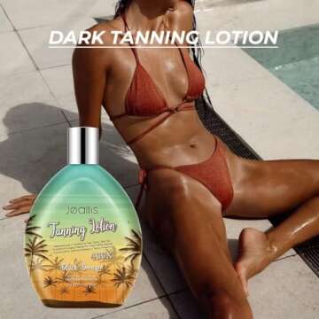 Jeallis Dark Tanning Lotion with Tattoo Protection and Bronzers