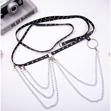 Stylish LOREMOW Leather Waist Chain Set for Women