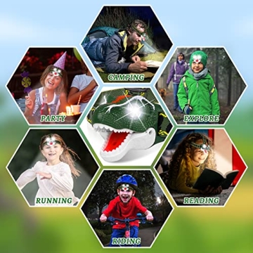 DX DA XIN Dinosaur Headlamp Bright LED for Kids