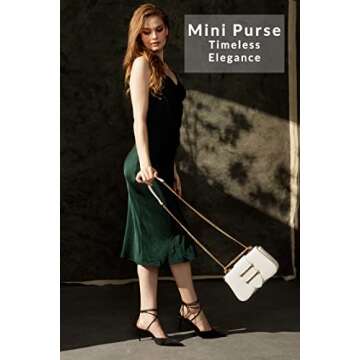 Before & Ever Mini White Shoulder Bag - Small Purse Mini Tote - Small Shoulder Bags for Women - Smal...
